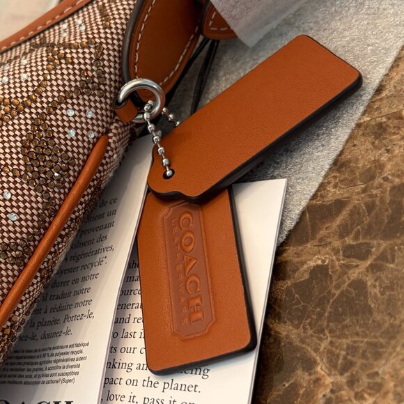 Coach Hampton's Hobo Bag in Crystal Signature Jacquard (Amber) - Picture 13 of 15